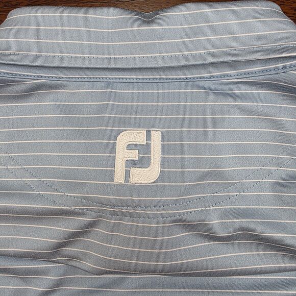 FootJoy Men's size XL Blue Striped‎ Golf Polo Shirt Short Sleeve ($86) - Picture 4 of 7